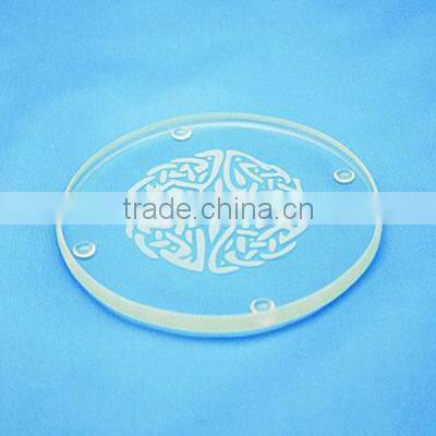 customized round glass coaster with pattern