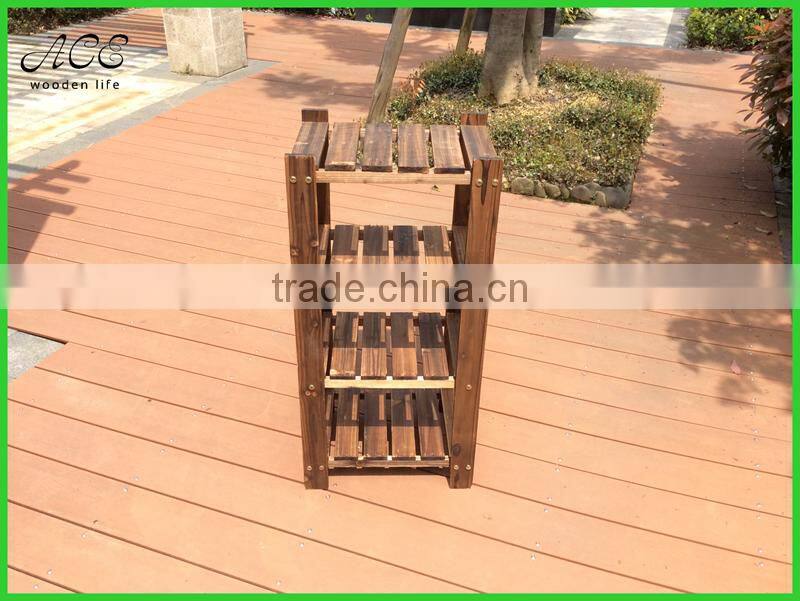 Assemble wooden garden flower shelf