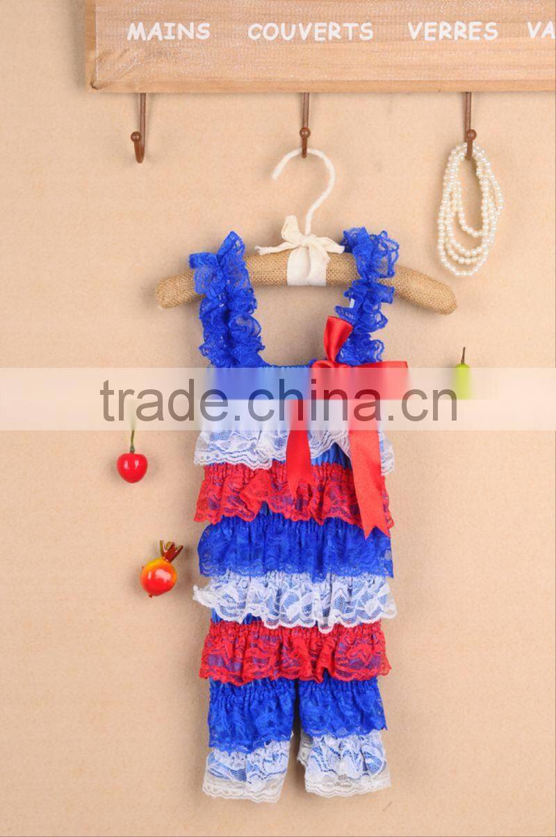 Fashion Cute Satin Plain Lace Baby Romper Wholesale