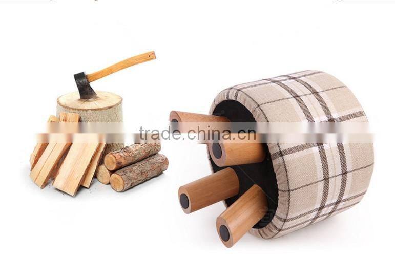 Trade assurance Mini cute wooden stools for kids linen chair wholesale