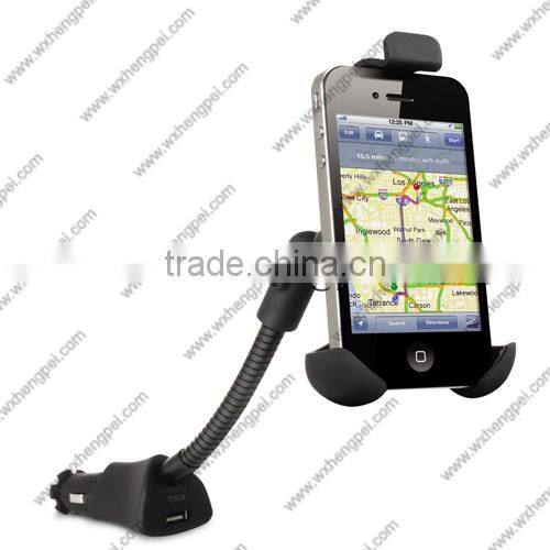 Goose Neck Universal Car Holder with Charger for Smartphone