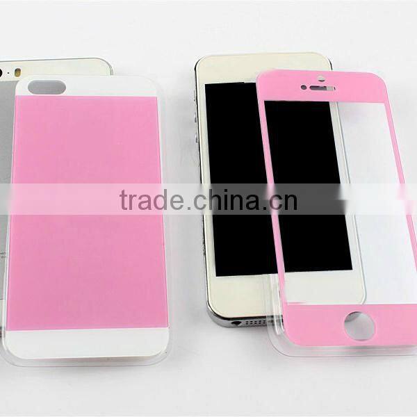 Hot-sale Colorful Tempered Glass Film for Iphone 5s, screen protector film