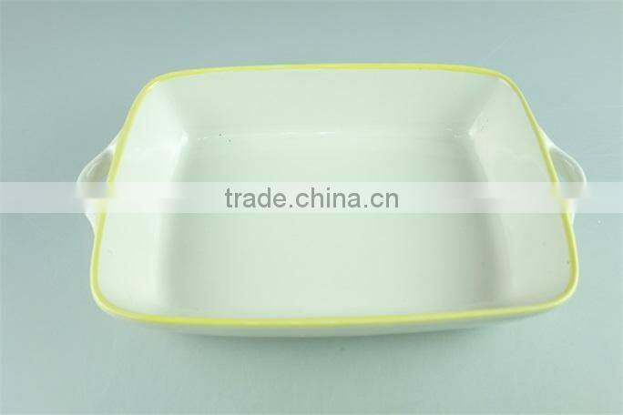 Stoneware ceramic baking dish / rectangular bakeware with handles