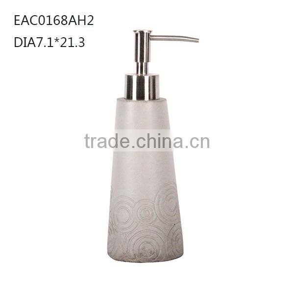 Acid proof concrete soap dispenser water proof bathroom accessories set with soap dispenser and tooth cup holder