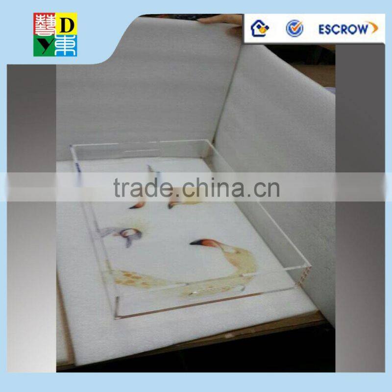 Elegant Design rectangle Acrylic serving Tray, 2015 custom Acrylic dinner Tray for hotel use serving tray from China low price