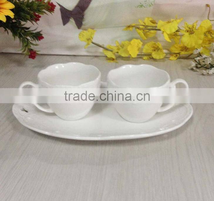 Emboss Porcelain&Ceramic Coffee Set