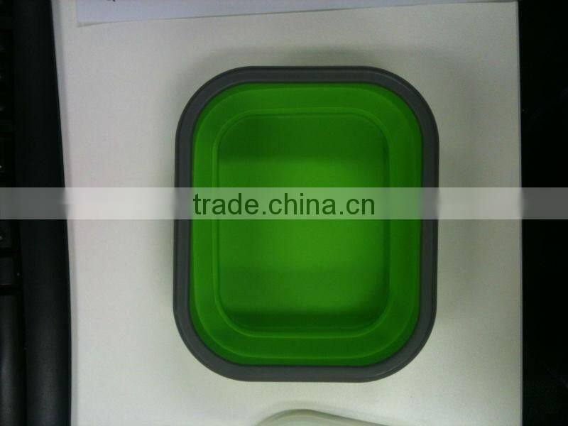 Retractable Picnic Box with Fork Silicone Collapsible Lunch Box