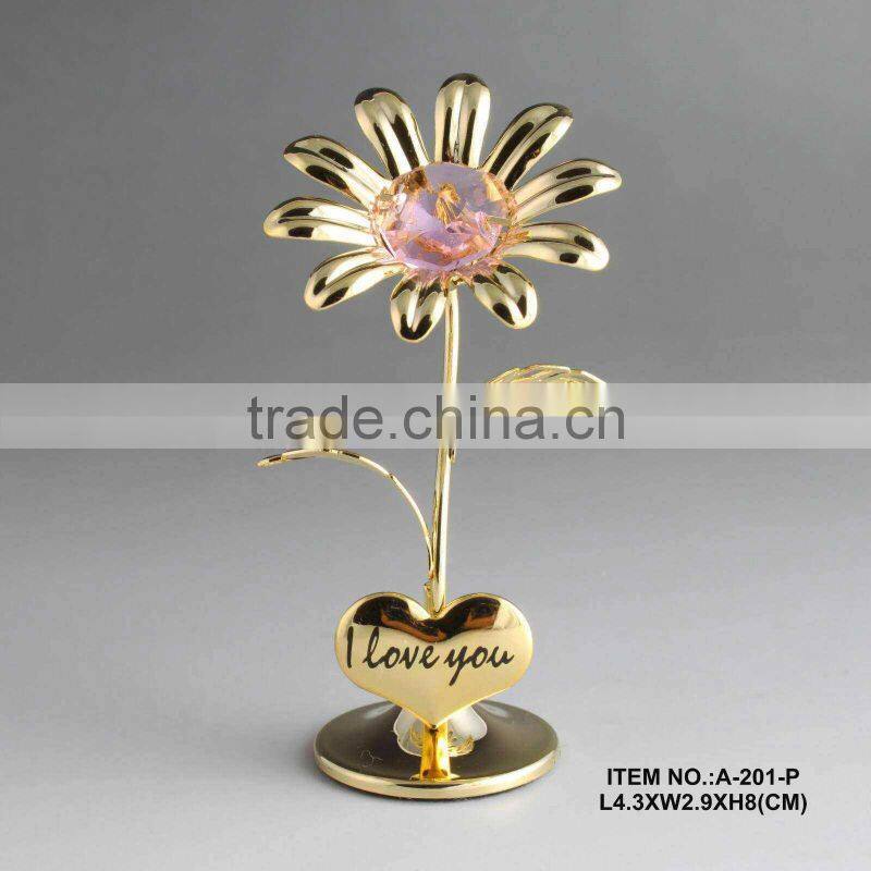 24k gold plated sunflower for Home Decor