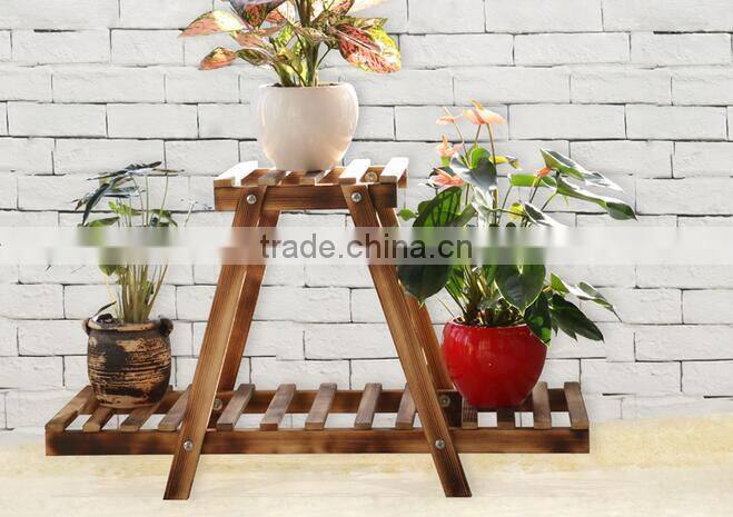 High quanlity solid wood flower shelf