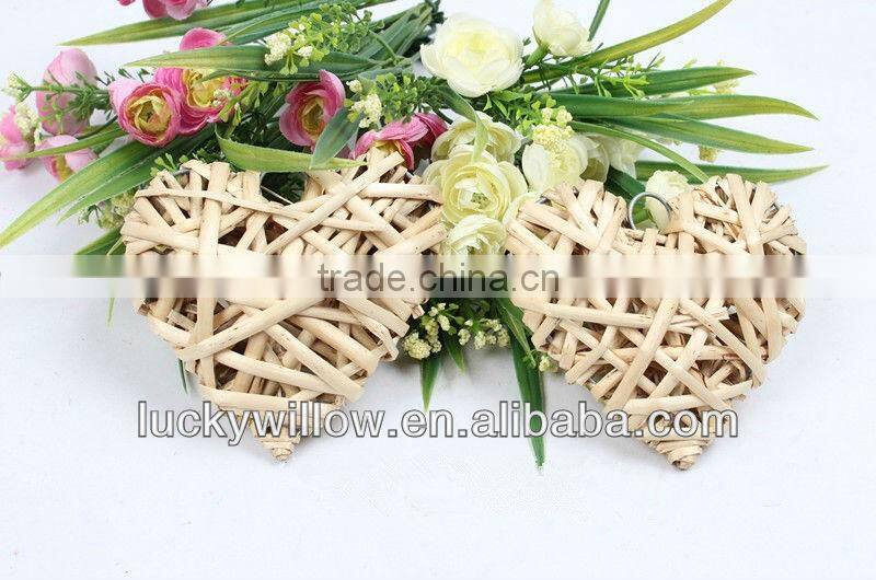 Handmade Large White Woven Wicker Heart for home decoration