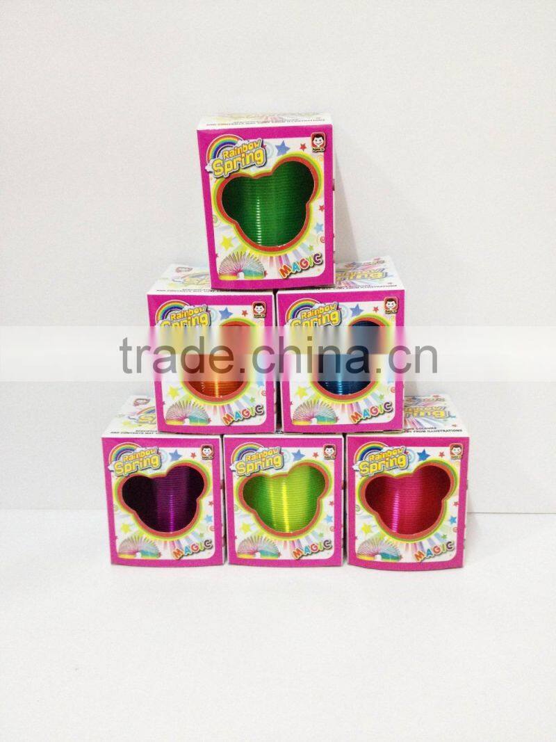 wholesale promotional plastic rainbow spring /plastic rainbow circle