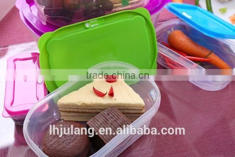BPA-Free useful plastic food container set with lid/5pcs plastic food container set with lid