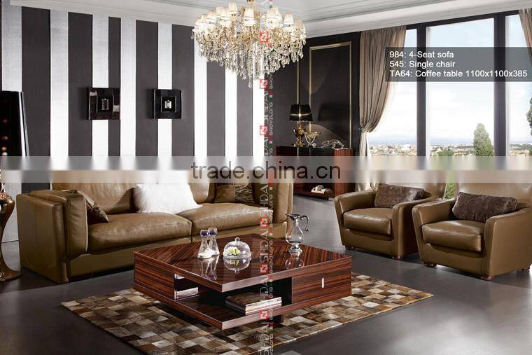 Modern Top Grain Leather Sectional Right Chaise Down Feather Wine Sofa 984