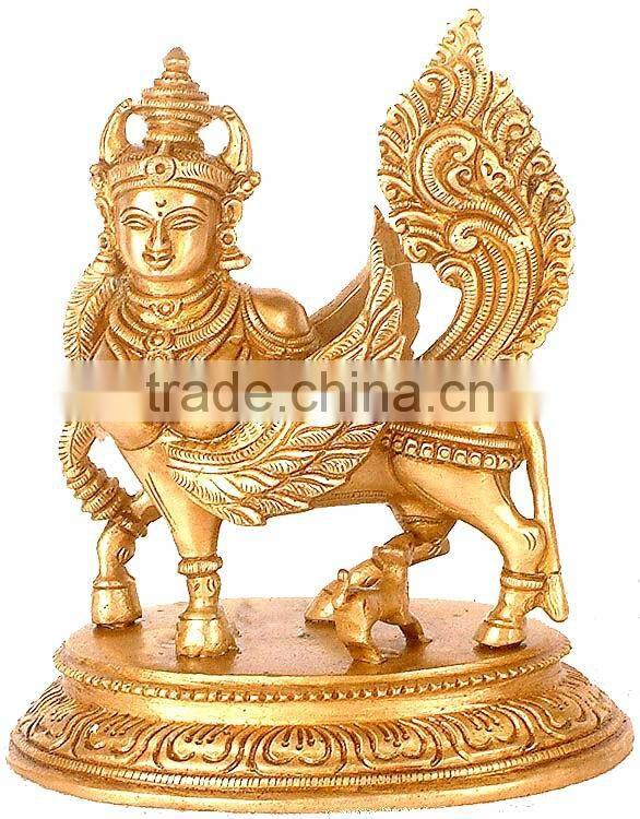 wholesale indian crafts metal bronze kamathenu status
