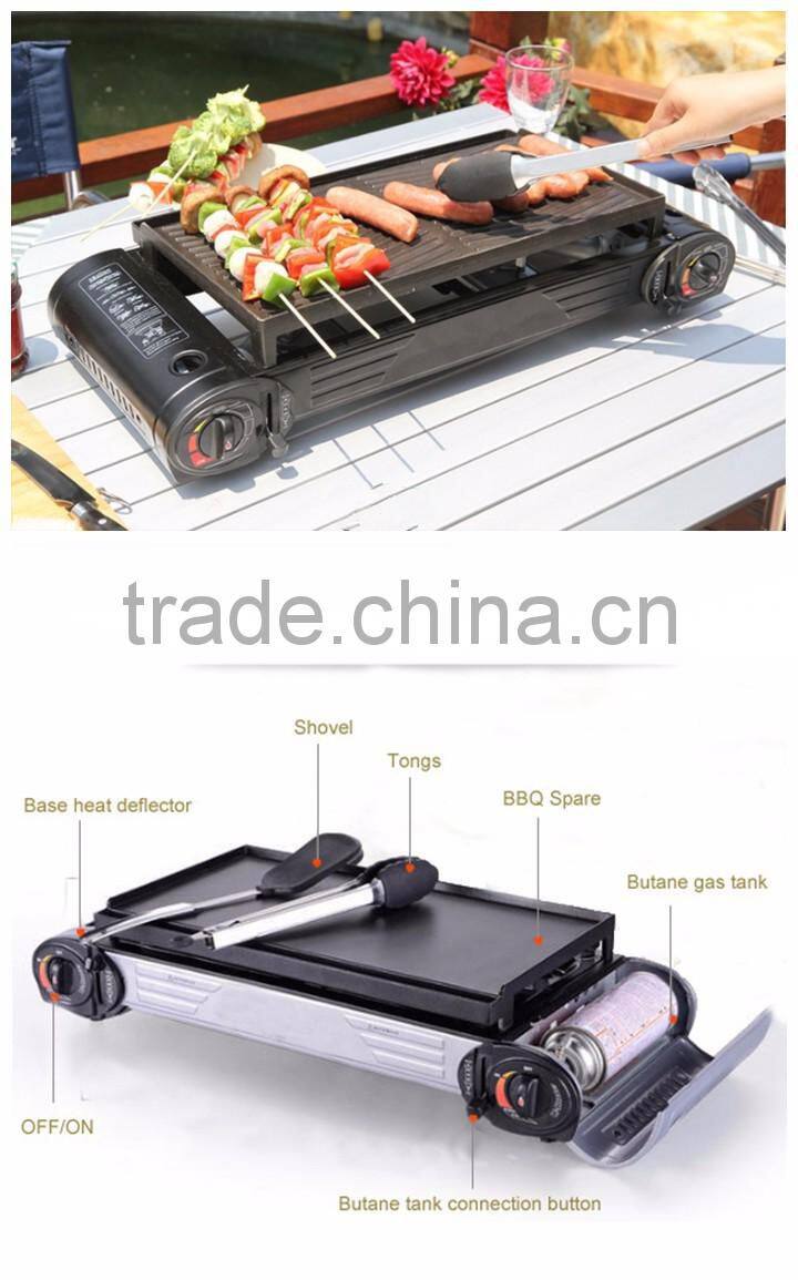 Multifunction Convenient outdoor gas stove with butane bbq gas grill and oven