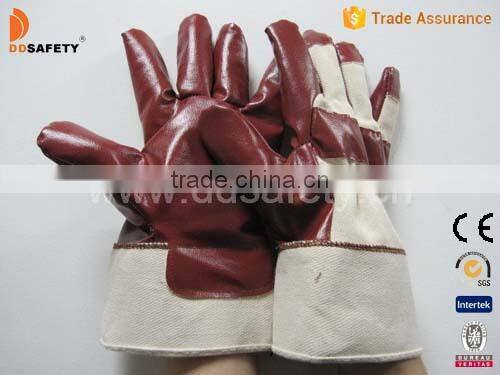 With 5 Years Experence Brown Nitrile Coated Gloves With Safety Cuff Working Gloves