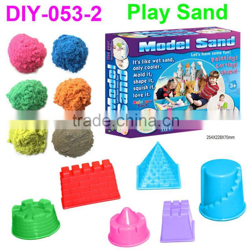 22015 hot selling DIY educational moving magic play sand with Tools and Molds for kids