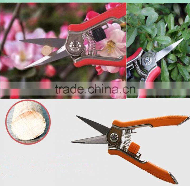 6.5" bypass garden pruning shears plant fruit scissors pruner snip gardening secateurs hand tool