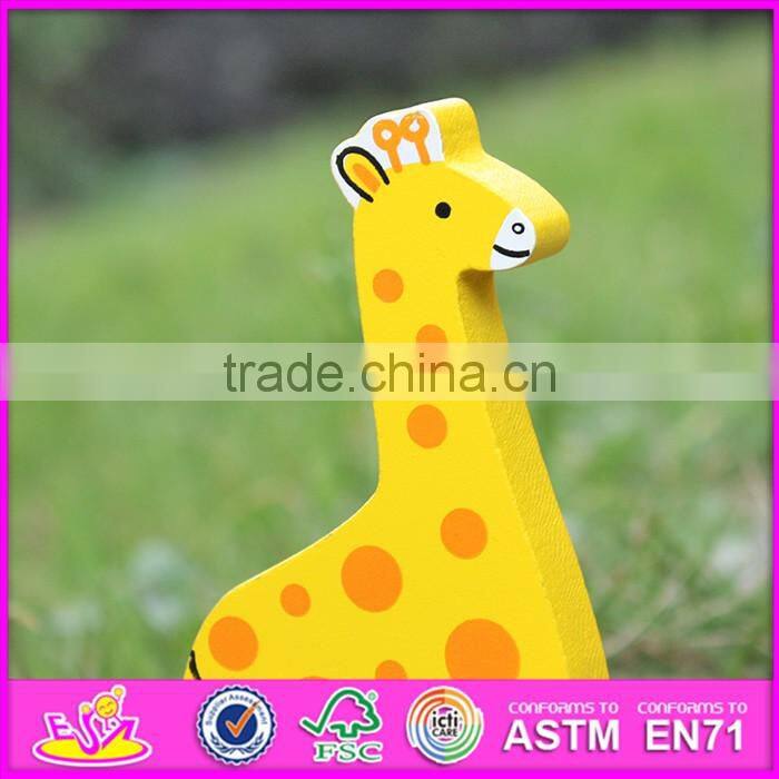 2017 New products animal car toy wooden giraffe baby toy W04A319