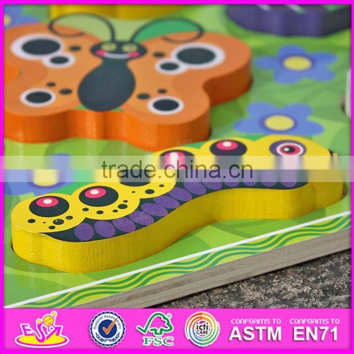 2016 new design educational insects toy wooden learning shapes for kids W14D019