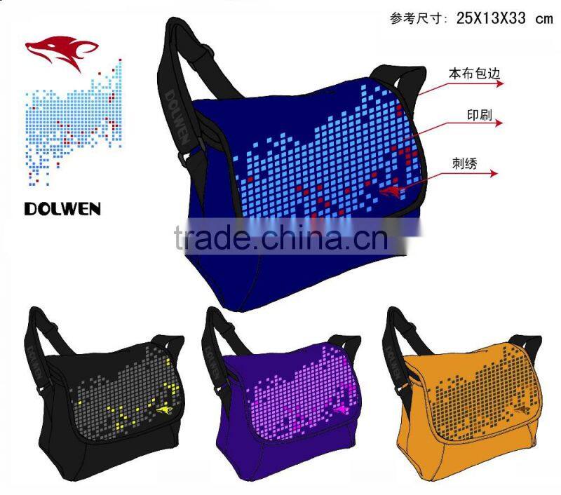 2016 hot sales polyester leisure messenger bag for men