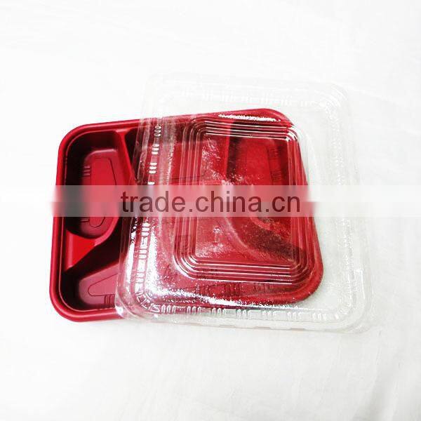 Plastic Compartment Tray With Lid