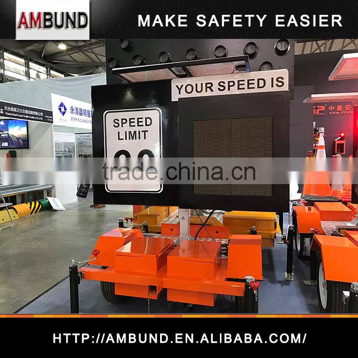 Compact Radar Speed Trailer Traffic Flashing Radar Speed Limit LED Signs