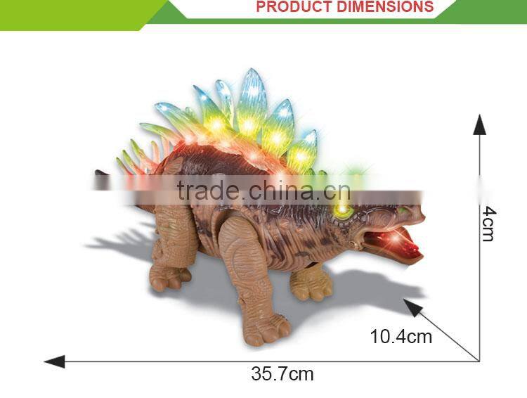 Laster b/o plastic music and light walking dinosaur toy