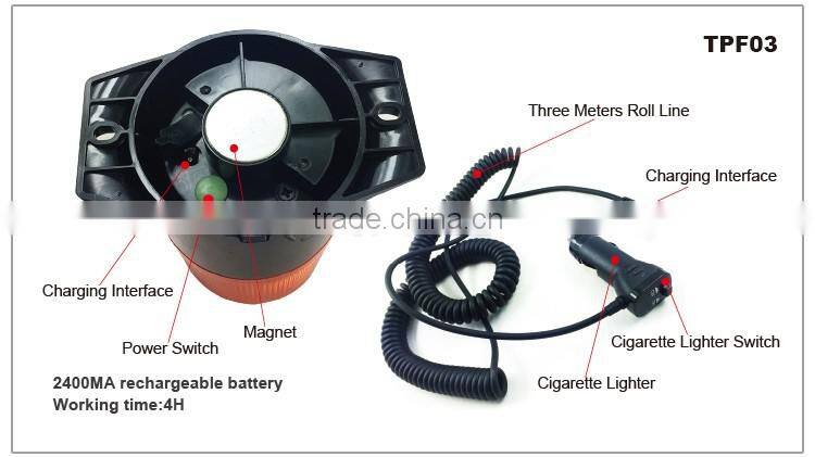 3W 40V Flash Led Warning Light M4 Crew Or Magnet Holder Road Hazard Warning Light