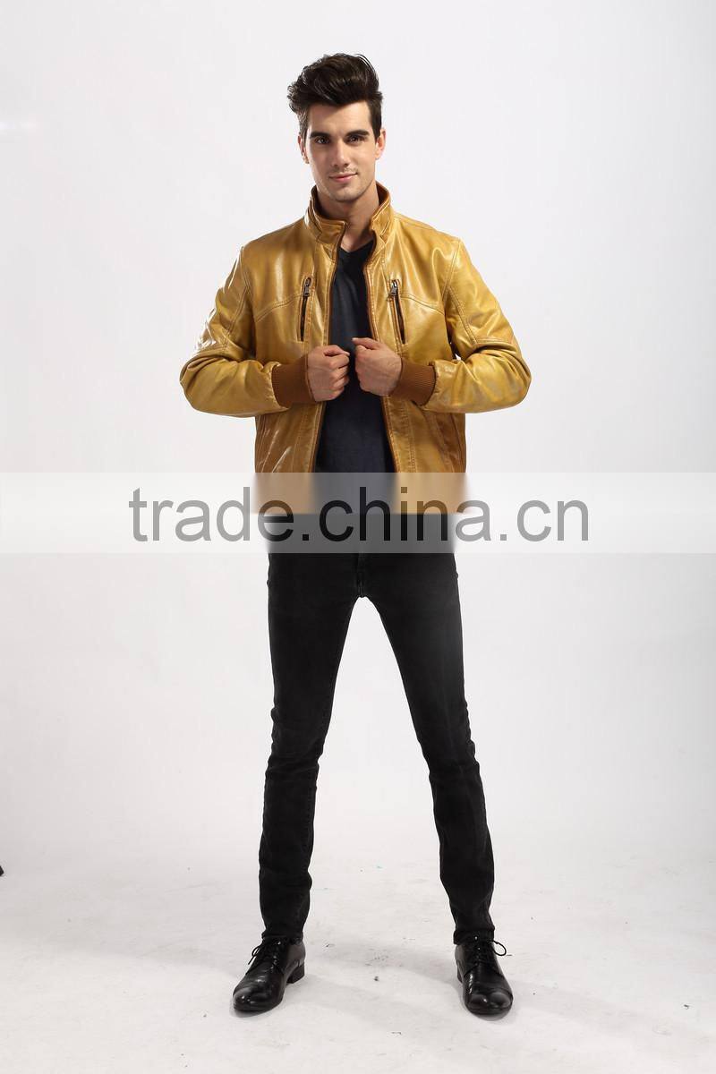 2017 Stylis Slim Fit Men Leather Jacket