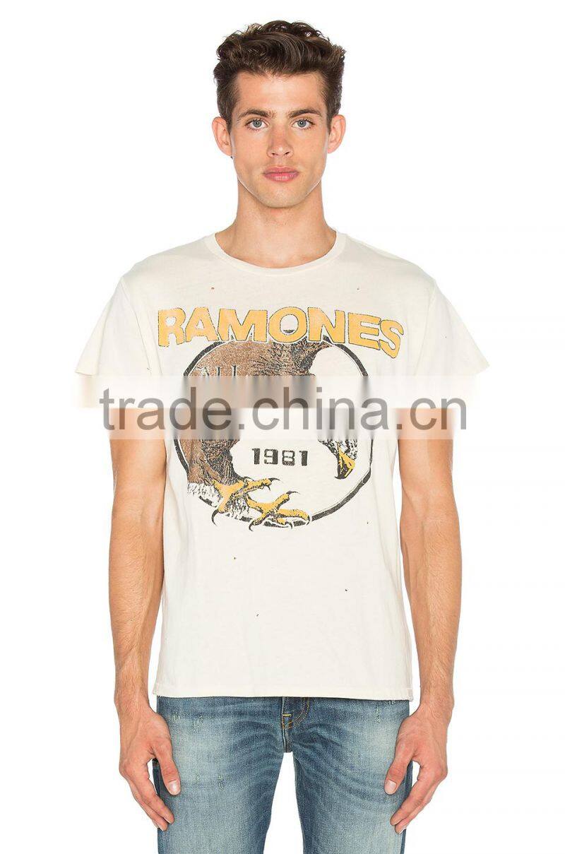 2017 style Cotton Customized Men's Round-neck T shirt designs