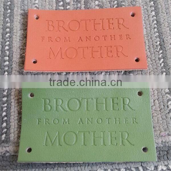2017 custom factory direct factory high quality PU leather label for garments