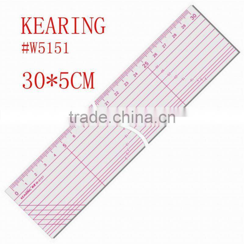 Kearing pro arcylic Double-Colored Grid Lines 45cm*10cm Rectangular patchwork ruler with scale range for sewing cutting#KPR4510
