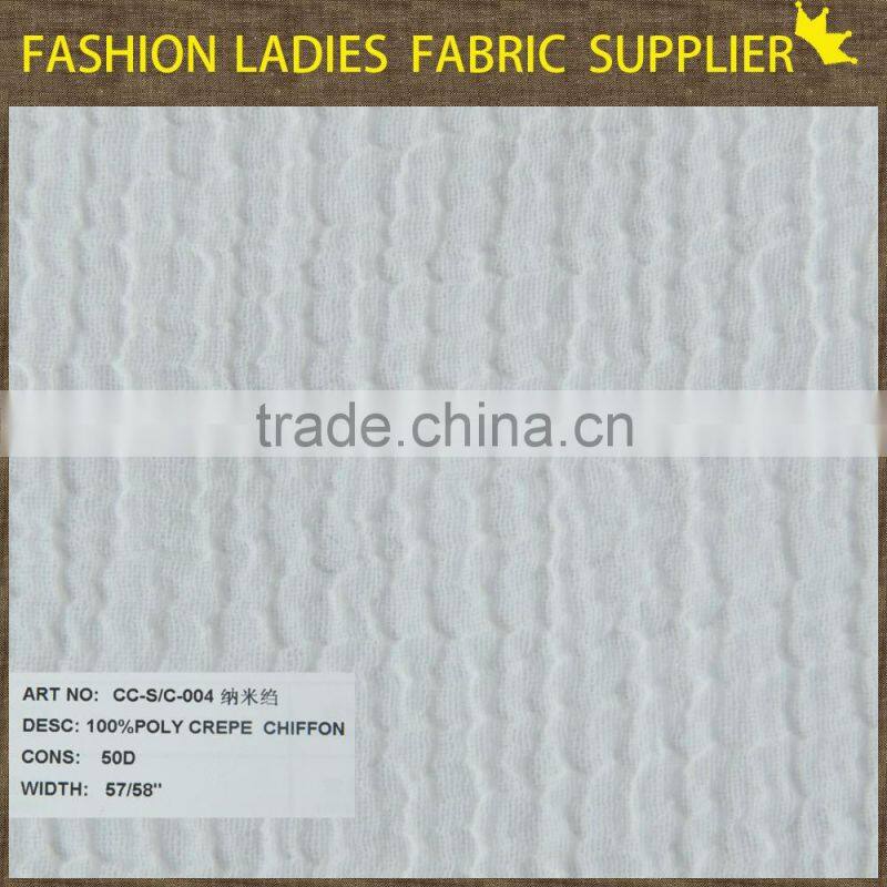 100polyester pure chiffon solid white fabric, chiffon fabric for maxi dress