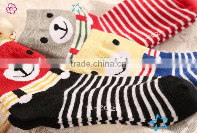 Teddy Bear striped socks for children