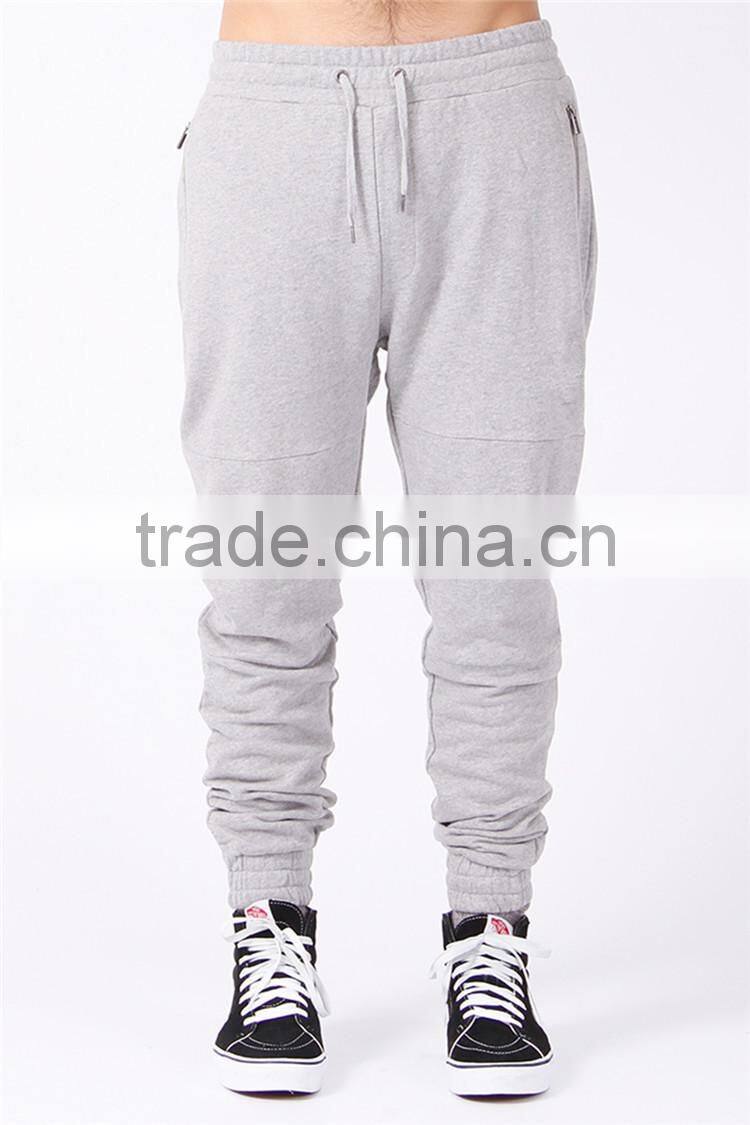 Top fashion pants blank loose grey jogger cotton trousers for men