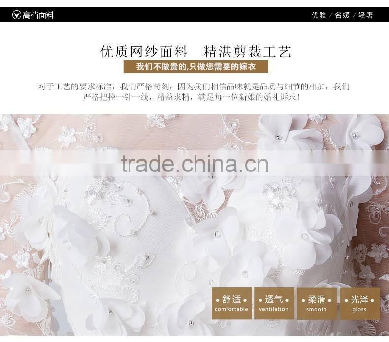 2017 wholesale custom long sleeve mermaid wedding dress