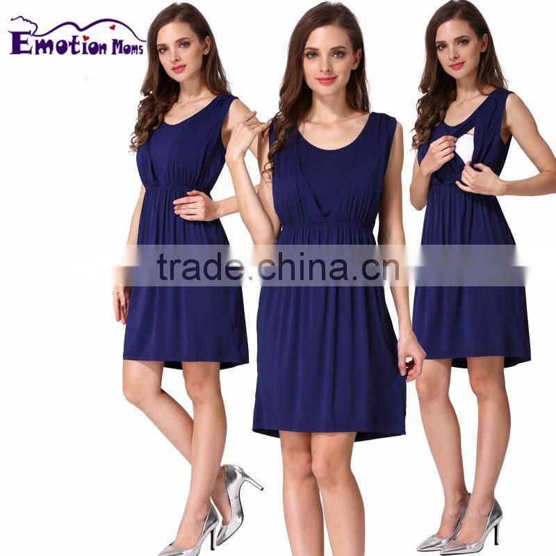 Comfortable Cotton Stretch Maternity Loose Dress Pregnant Clothes Low MOQ Breastfeeding
