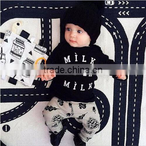 2016 summer baby fashion style baby boy clothes set, baby girl clothes soft and comfortable T-shirt + pants 2pcs sets