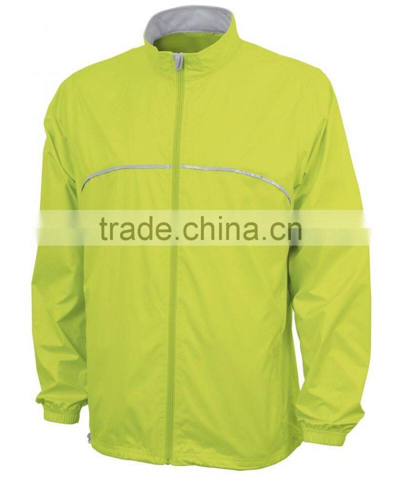 Men's outdoor wear jacket with reflective tape lightweight windbreaker
