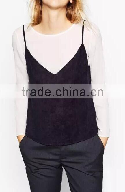 Runwaylover EY2358B Ladies 2017 Ladies Two Piece Suits , Women Fashion Blouse And Vests