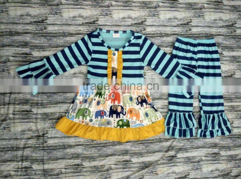 Wholesale children's boutique clothing fall ruffle outfits girls remake boutique outfits