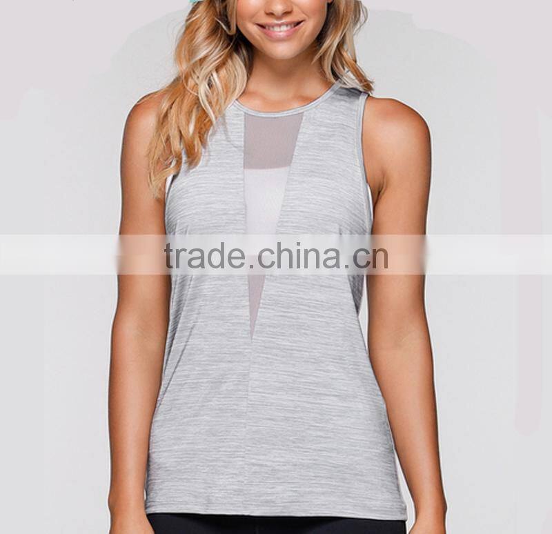 Hot Sale Fitted Long Tank Gym Singlets Body Building Wear Womens Yoga Tank