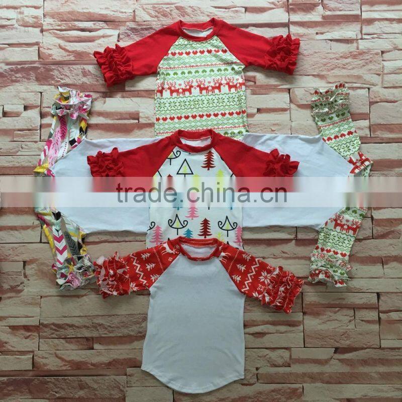 wholesale children's ruffle raglan boutique clothing best selling products 2016 in usa