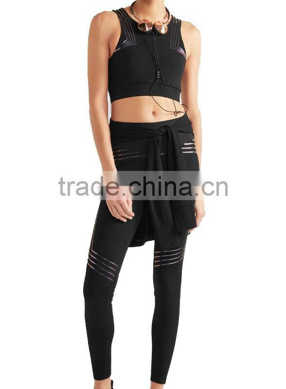 Wholesale Women Sports Stretch Bra/Vest Fitness Gym Running Yoga Athletic Training Top+bottom suit