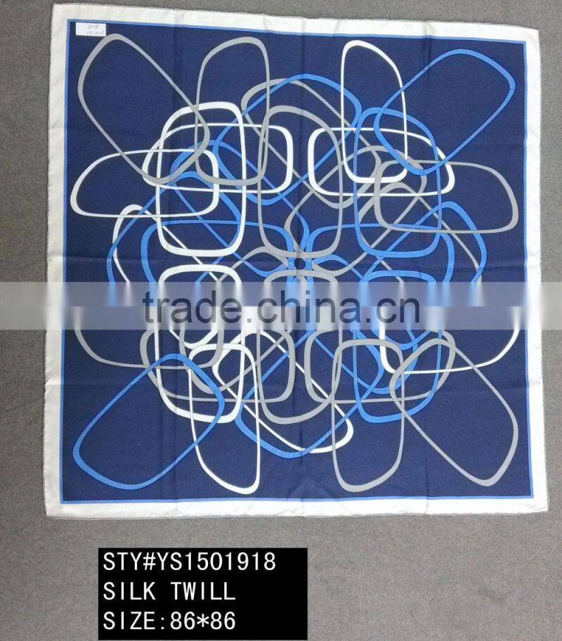 Small Square Silk Scarf, silk twill, plain crepe satin, satin stripped