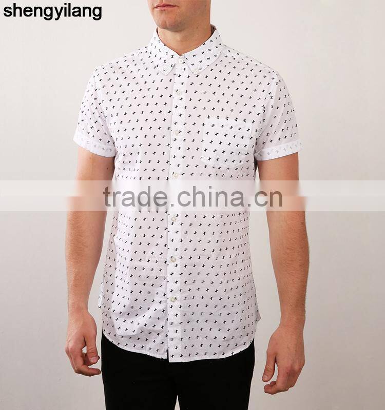 2016 new design cheap short sleeve shirts for men custom all over printing shirt in guangzhou