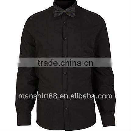 man's long sleeve white satin tuxedo shirt