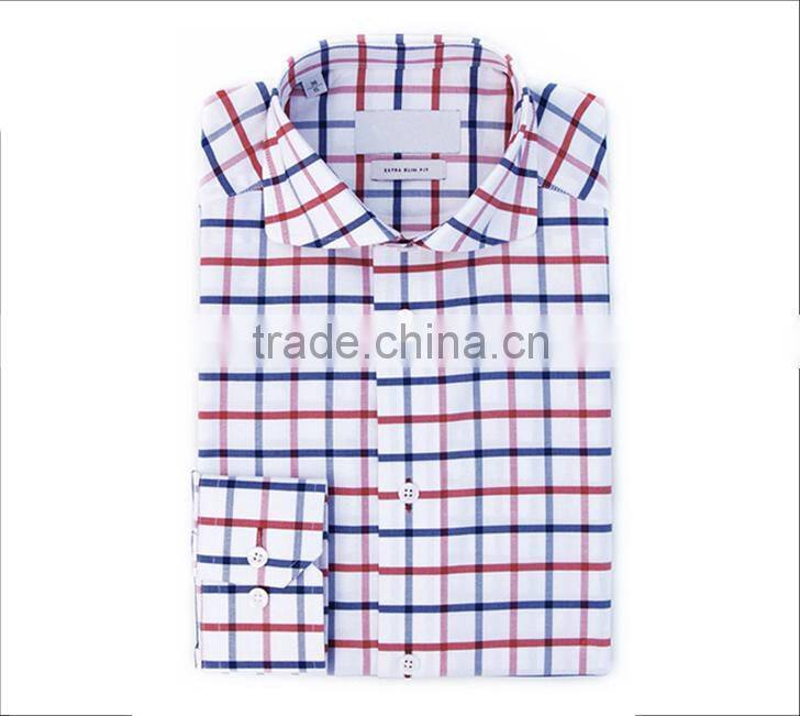 cutaway plaid spread collar dress shirt for men