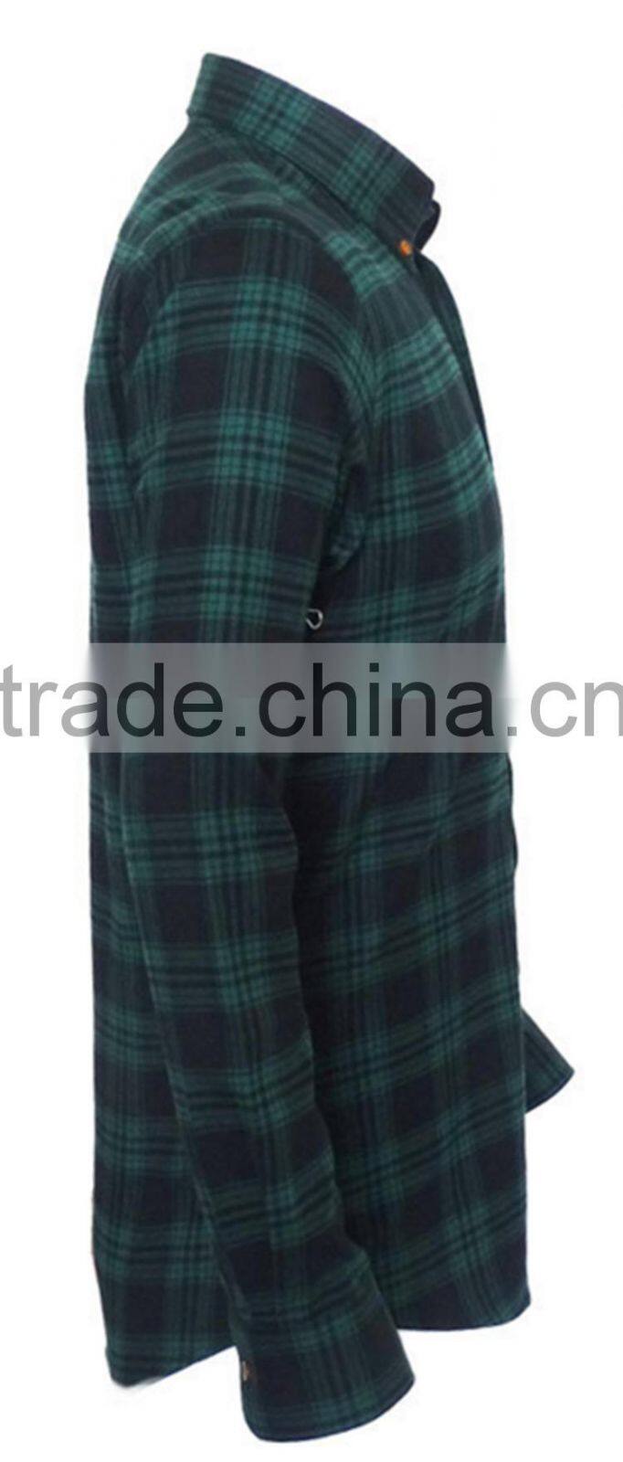 2015 new Brand Autumn Flannel mens plaid button-down collar warm fashion shirt